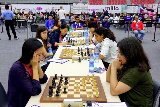 Campeonato Da Xadrez Do Mundo Das Mulheres Lviv 2016 Foto de Stock