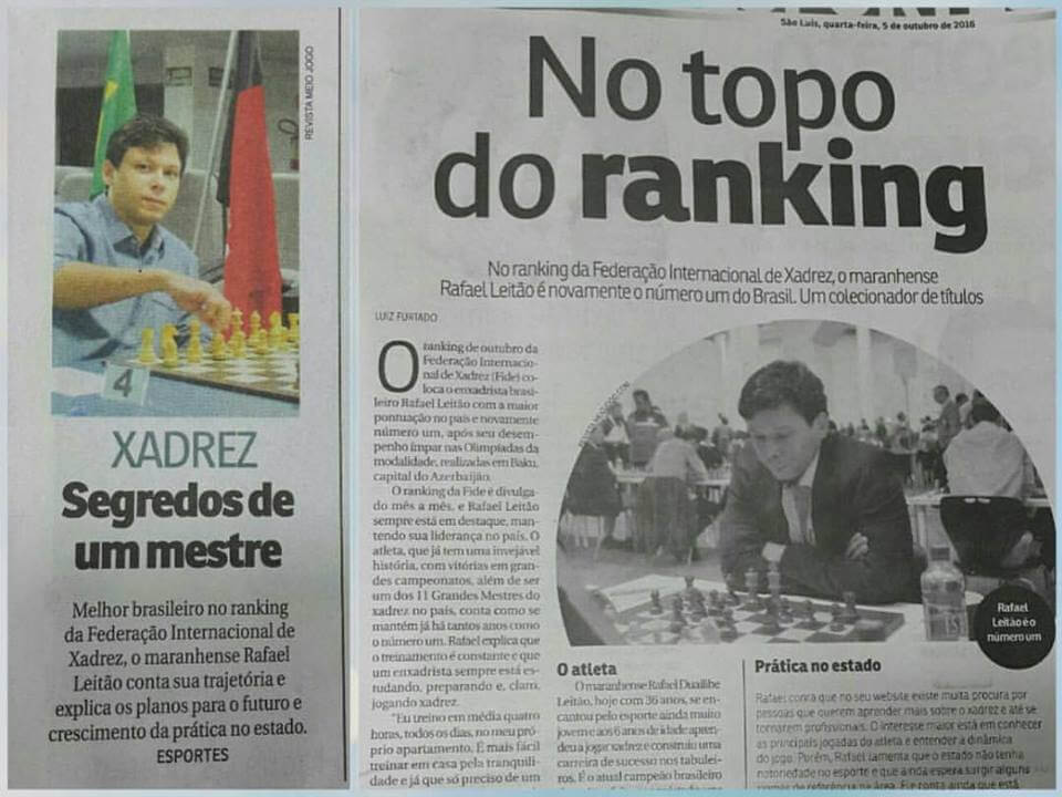 Ranking brasileiro segue com GM Supi e MF Juliana Terao em primeiro lugar