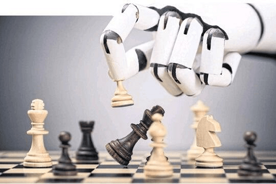 Robô jogando xadrez